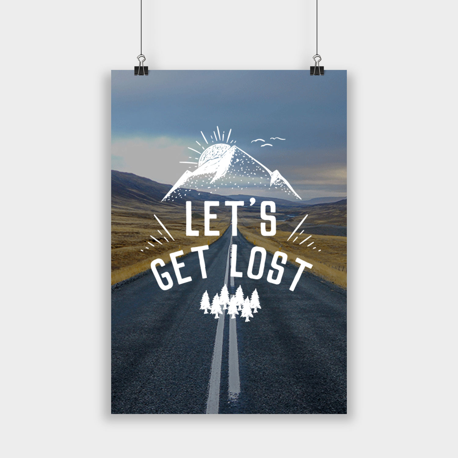 Premium Vector | Lets get lost quotes lettering poster