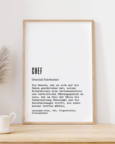 Definition Chef - personalisiertes Poster