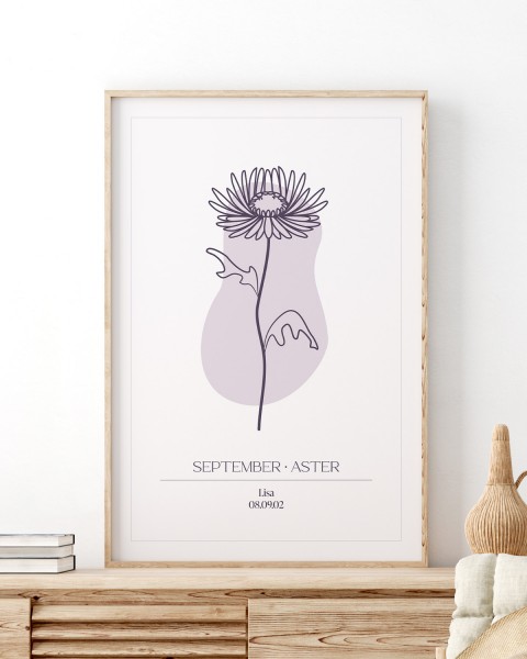 Birthday Flowers September - Personalisierbares Poster