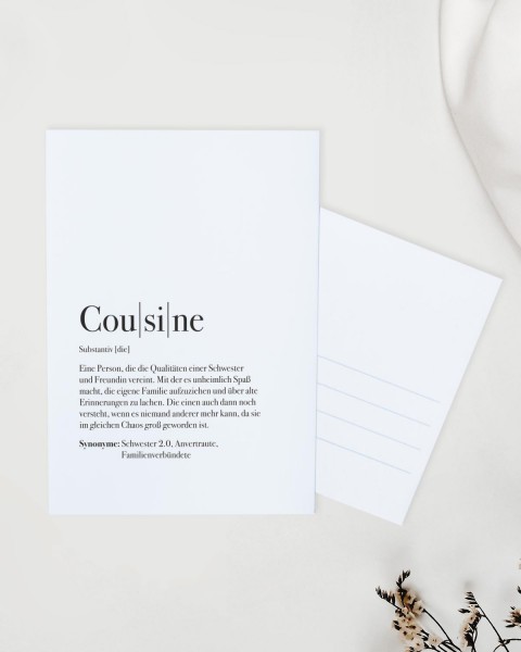 Definition Cousine - Postkarte