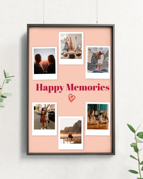 Happy Memories - Personalisiertes Fotoposter mit Polaroids