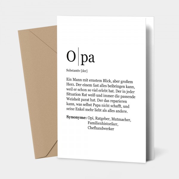 Definition Opa - Grußkarte