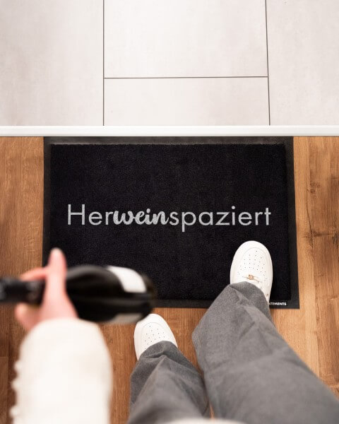 Herweinspaziert - Fussmatte 60x45cm mit Spruch von VS"