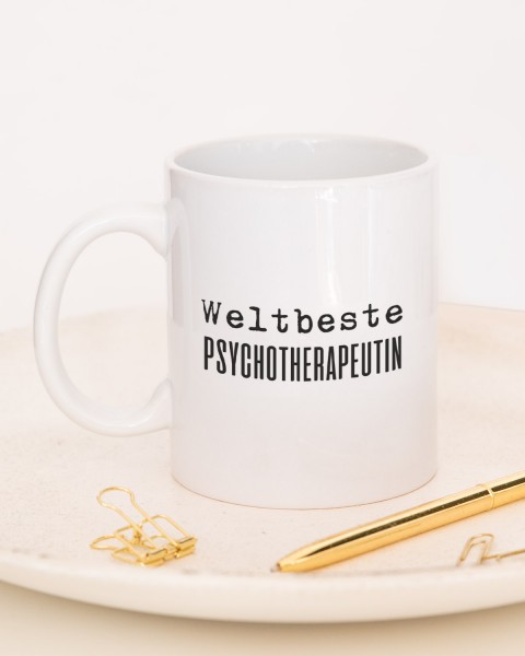 Weltbeste Psychotherapeutin - personalisierbare Tasse