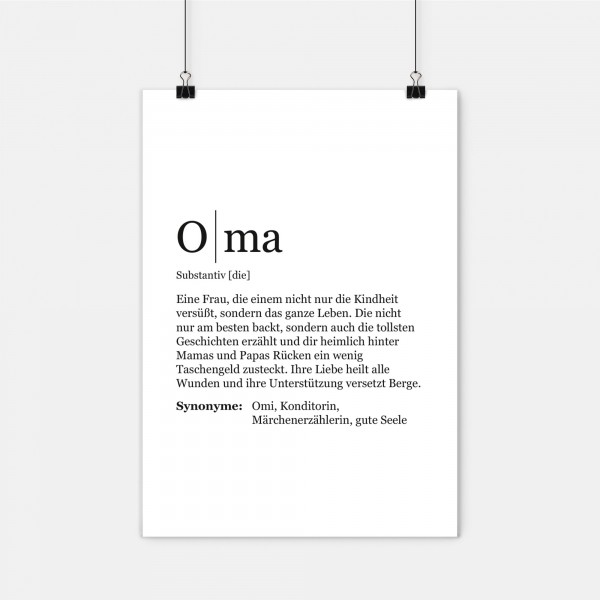Dudeneintrag Oma - Poster A2