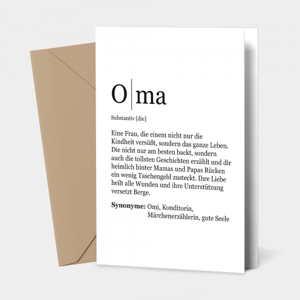 Definition Oma - Grußkarte