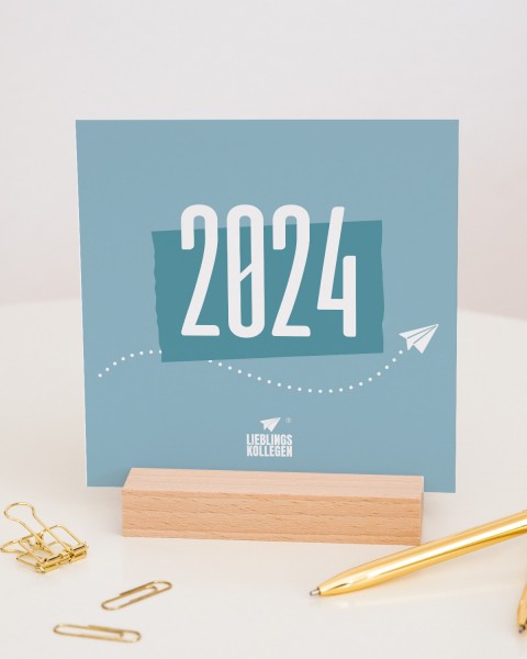Lieblingskollegen 2024 - Kalender im Holzaufsteller