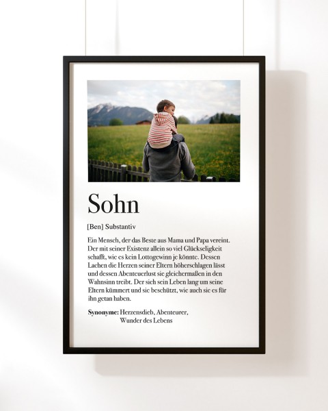 Definition Sohn - Foto-Poster