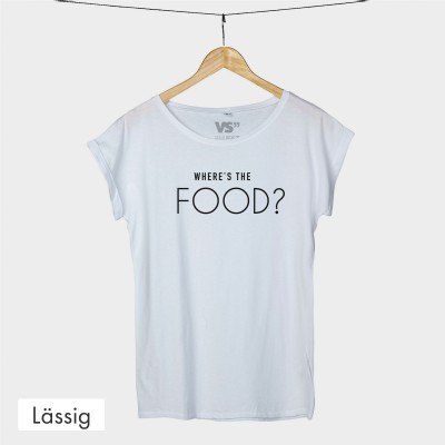 Lässiges T-Shirt - Where's the food?