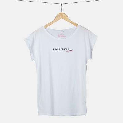 Lässiges T-Shirt - I hate people, and bras