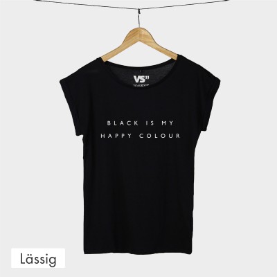 Lässiges T-Shirt - Black is my happy colour