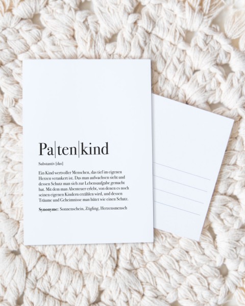 Definition Patenkind - Postkarte