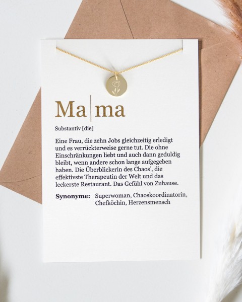 Mama - Blumen-Halskette mit Karte