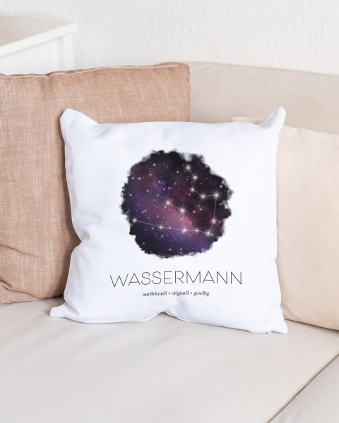 Motiv: Sternzeichen "Wassermann" - VS" Kissen