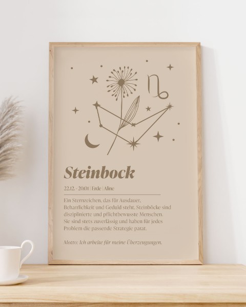 Personalisiertes Sternzeichenposter "Steinbock"