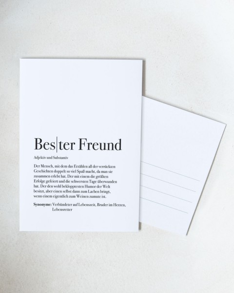 Definition Bester Freund - Postkarte