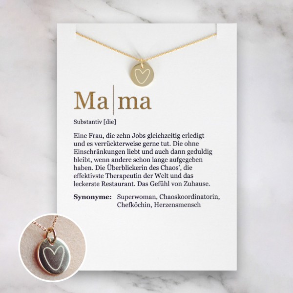 Mama - Herz-Halskette mit Karte