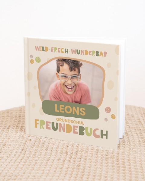 wild frech wunderbar - Freundebuch Grundschule personalisiert mit Name und Foto