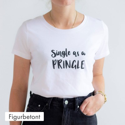 Figurbetontes T-Shirt - Single as a Pringle