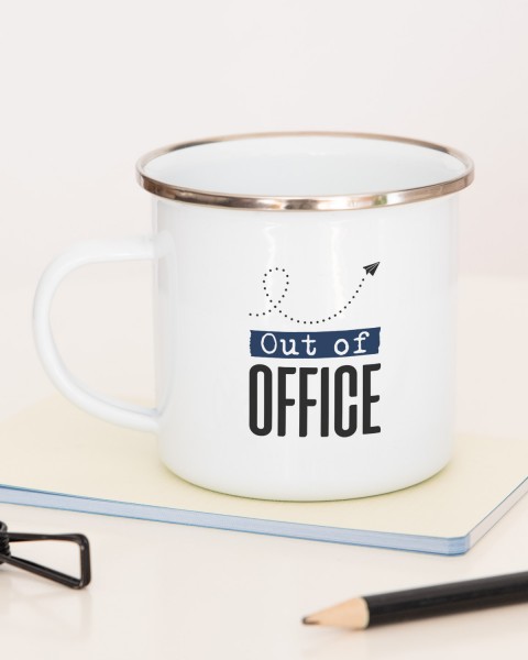 Out of Office - Emaille Tasse
