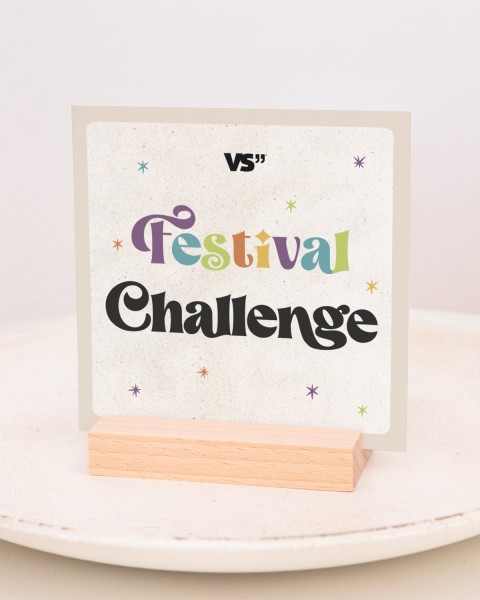 Festival Challenge - Karten im Holzaufsteller