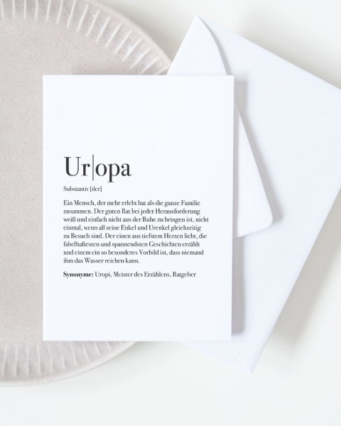 Definition Uropa - Grußkarte