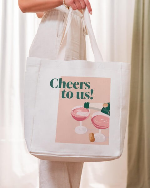Motiv: Cheers to us - VS" Stofftasche
