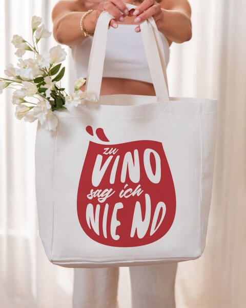 Zu Vino sag ich nie no - Stofftasche