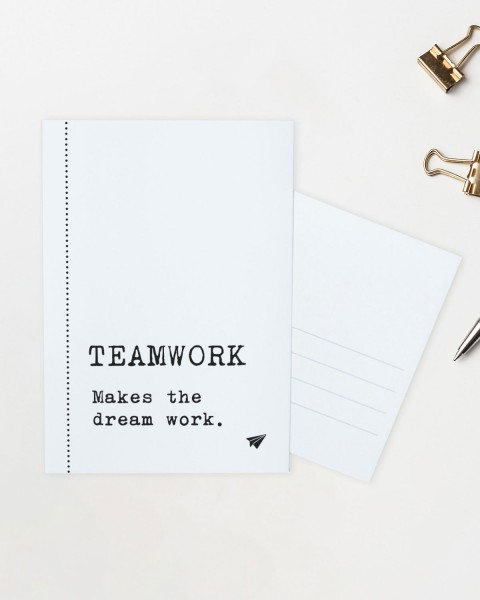 Teamwork makes the dream work - Postkarte von Lieblingskollegen