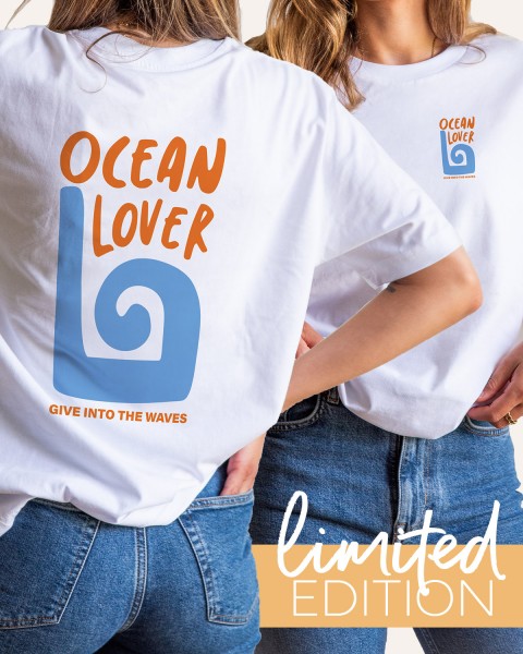 T-Shirt mit Backprint Ocean Lover - Wellen Shirt