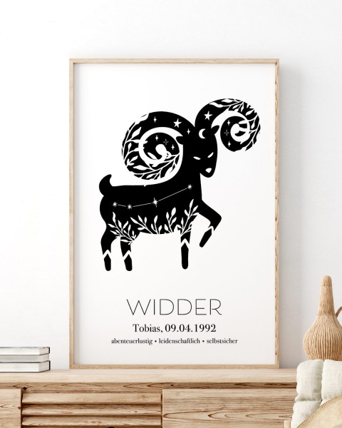 Sternzeichen "Widder" - Personalisiertes Poster