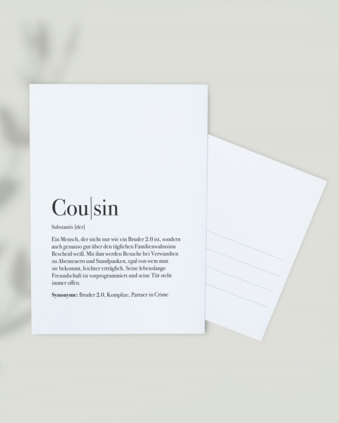 Definition Cousin - Postkarte