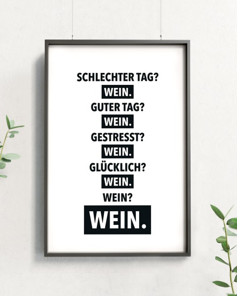 Poster wrdprn - "Schlechter Tag? Wein."
