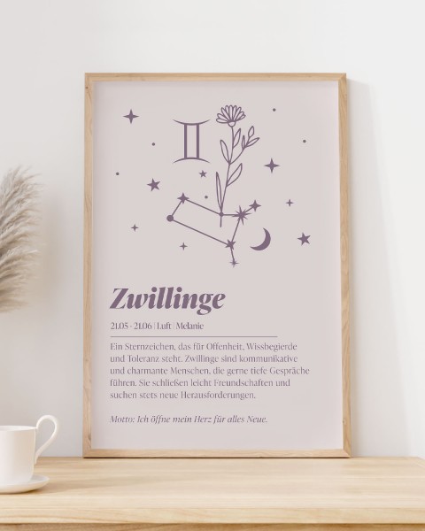 Sternzeichen Definition Zwilling - Poster