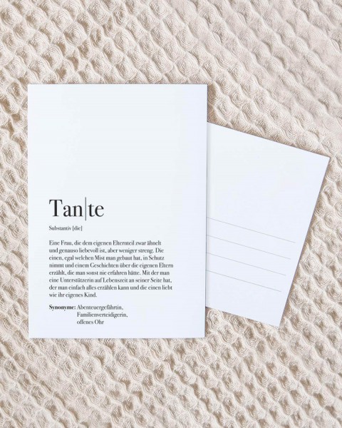 Definition Tante - Postkarte