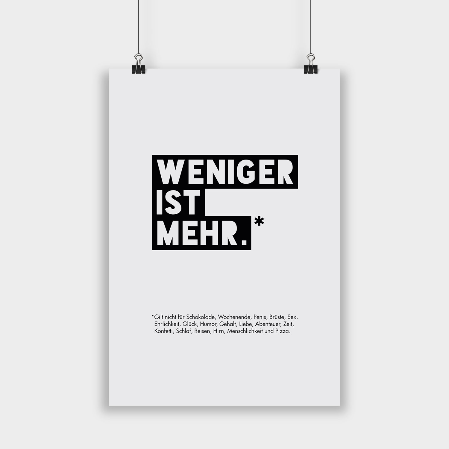 Visual Statements Poster "Weniger ist mehr" VISUAL STATEMENTS®