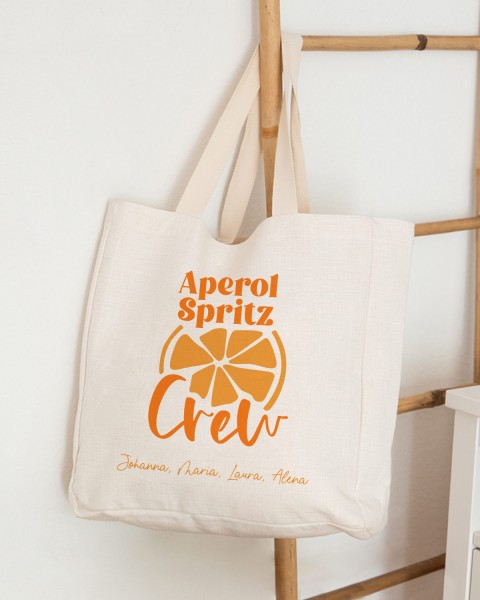 Aperol Spritz Crew - personalisierte Stofftasche für JGA