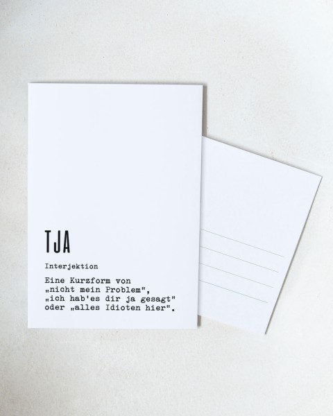 Dudeneintrag Tja - Postkarte