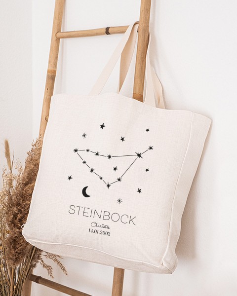 Motiv: Sternzeichen "Steinbock" - VS" Stofftasche