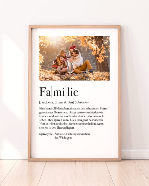 Definition Familie - Foto-Poster
