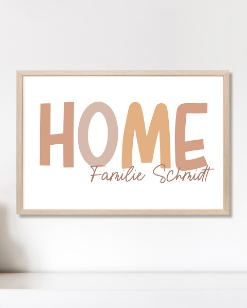 Home Poster personalisiert mit Familiennamen