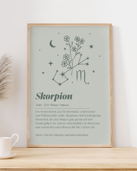 Sternzeichen Definition Skorpion - Poster